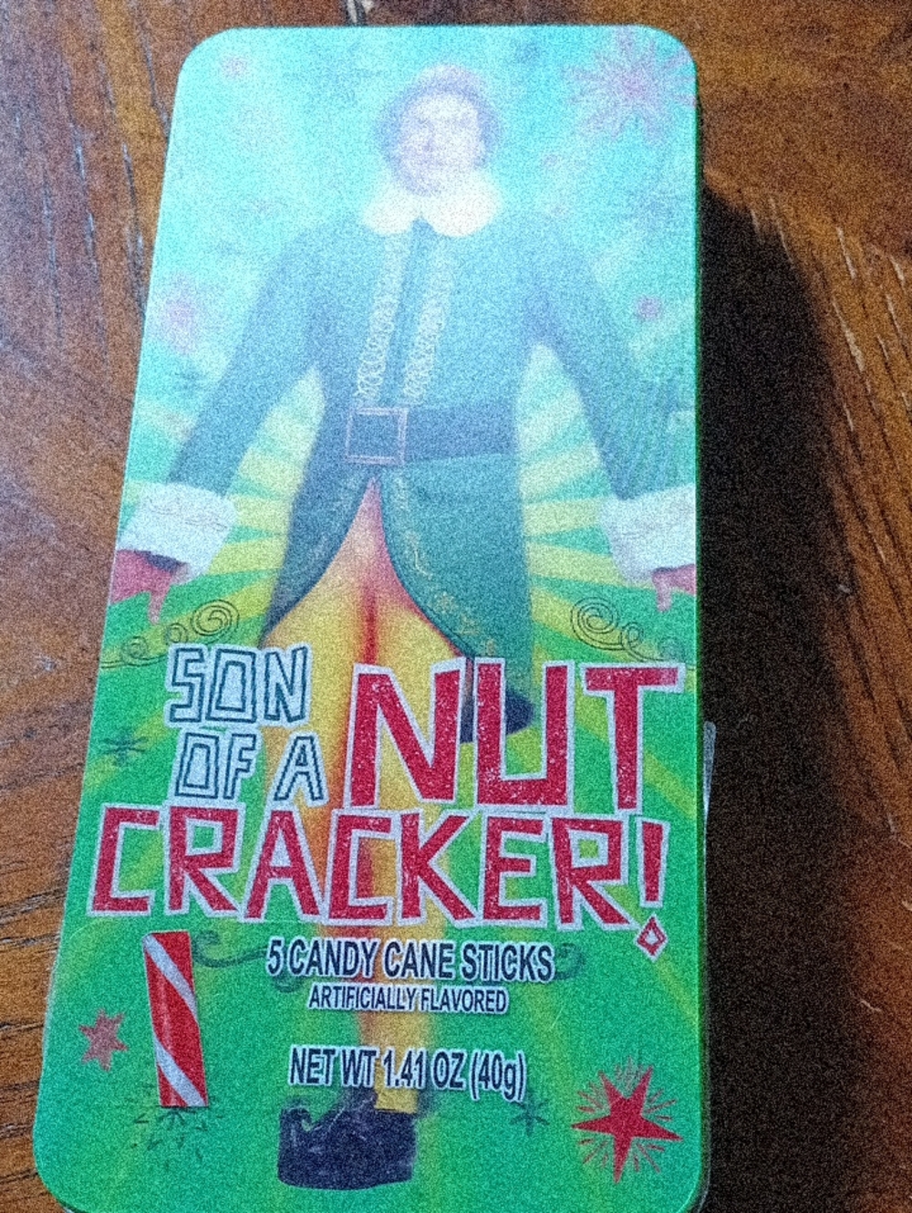 ELF Green Candy Tin with Nutrition Label